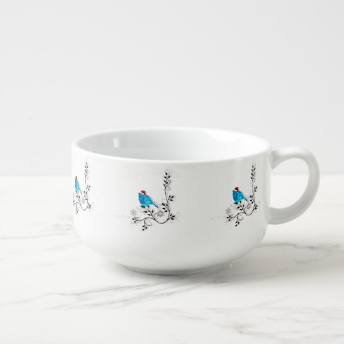 Bluebird at Christmas Soup Mug