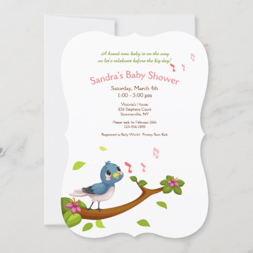 Bluebird Baby Shower Invitation