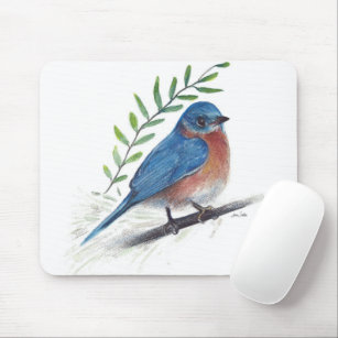 Bluebird Bird Art Mouse Pad