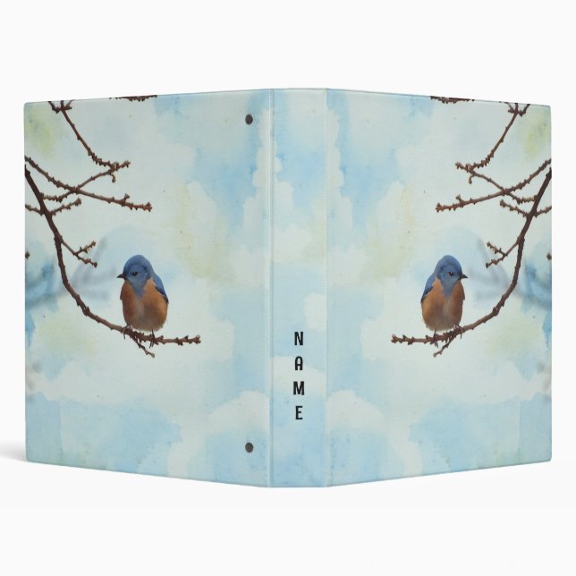 Bluebird Bird Art Personal Notebook Binder (Background)