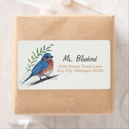 Bluebird Bird Art Return Label