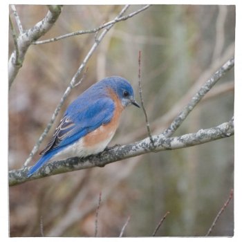 Bluebird Blue Bird In Tree Cloth Napkin by snrklz at Zazzle