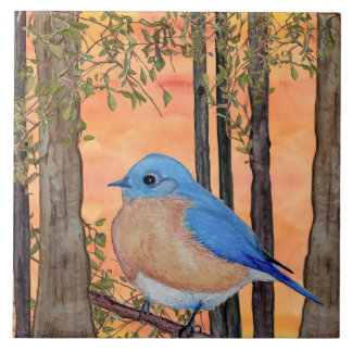 Bluebird Ceramic Tile, Large Tile