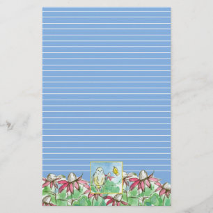 Bluebird Coneflowers Butterfly Spring Flower Stationery