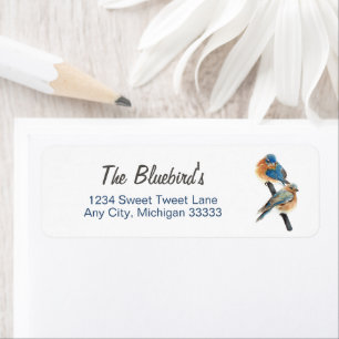 Bluebird Couple Art Label