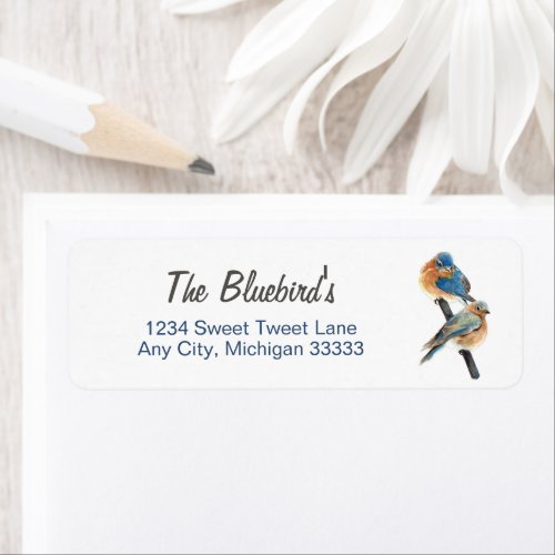Bluebird Couple Art Label