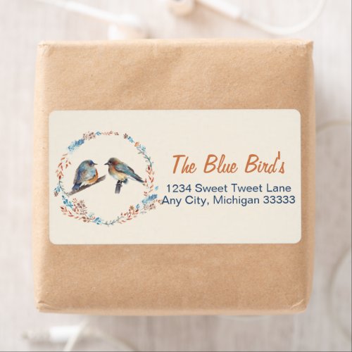 Bluebird Couple Art Label