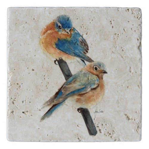Bluebird Couple Art Trivet