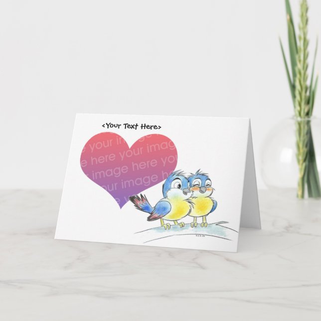 Bluebird couple card template (Front)