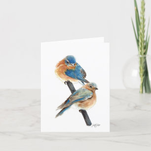Bluebird Couple Letterpress Thank You Card