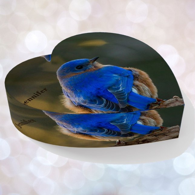 Bluebird Customize Name Personal Greeting Glass Paperweight (Creator Uploaded)