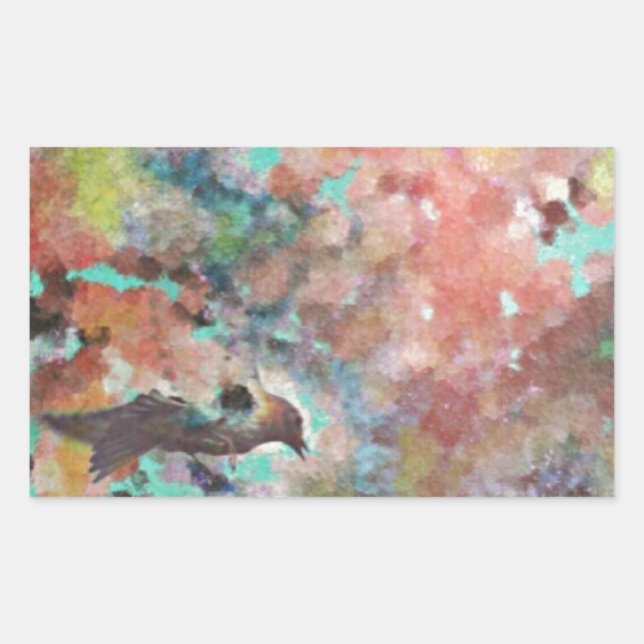 Bluebird Digital Art Rectangular Sticker (Front)