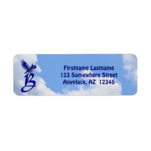 Bluebird Elegant Monogram Initial B Return Address Label