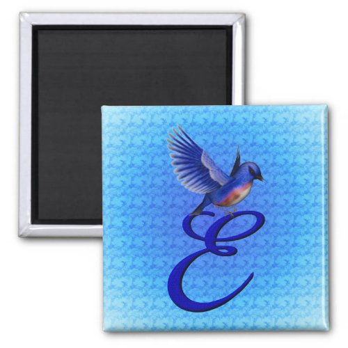 Bluebird Elegant Monogram Initial E Magnet