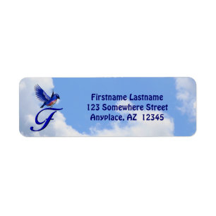 Bluebird Elegant Monogram Initial F Return Address Label