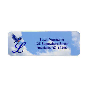Bluebird Elegant Monogram Initial L Return Address Label