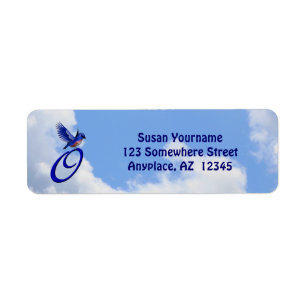 Bluebird Elegant Monogram Initial O Return Address Label