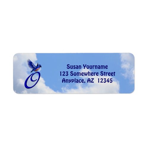 Bluebird Elegant Monogram Initial O Return Address Label