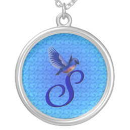 Bluebird Elegant Monogram Initial S Silver Plated Necklace