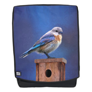 Bluebird (Female) Painting - Original Bird Art Backpack