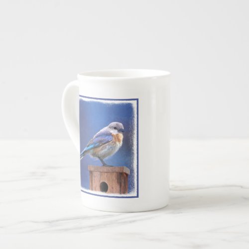 Bluebird Female Painting _ Original Bird Art Bone China Mug