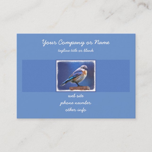 Bluebird (Female) Painting - Original Bird Art Business Card (Front)