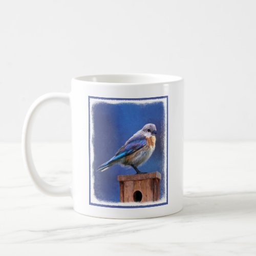 Bluebird Female Painting _ Original Bird Art Coffee Mug