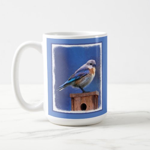 Bluebird Female Painting _ Original Bird Art Coffee Mug