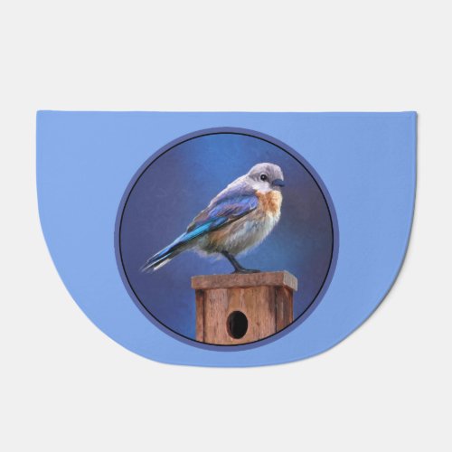 Bluebird Female Painting _ Original Bird Art Doormat