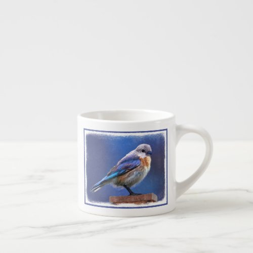 Bluebird Female Painting _ Original Bird Art Espresso Cup