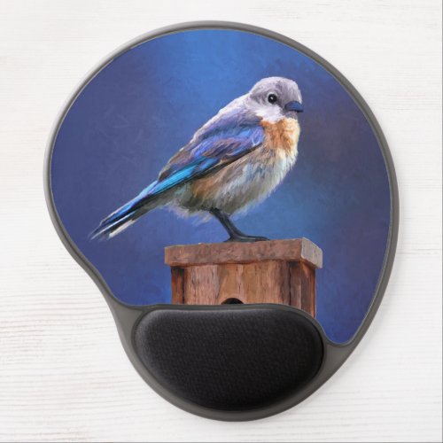 Bluebird Female Painting _ Original Bird Art Gel Mouse Pad