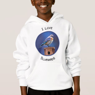 Bluebird (Female) Painting - Original Bird Art Hoodie