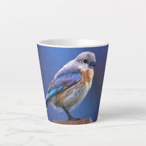 Bluebird Female Painting _ Original Bird Art Latte Mug