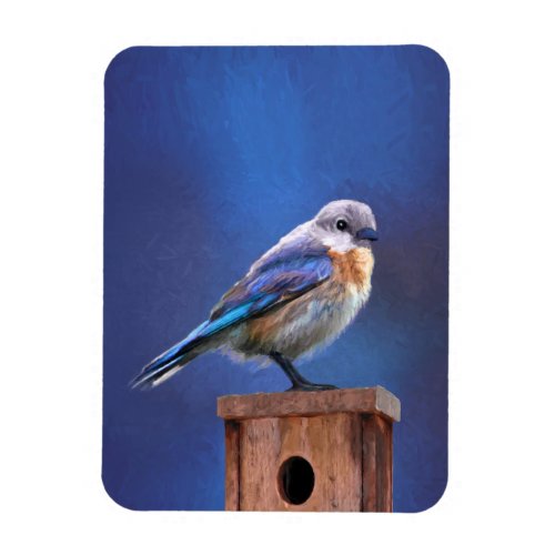 Bluebird Female Painting _ Original Bird Art Magnet