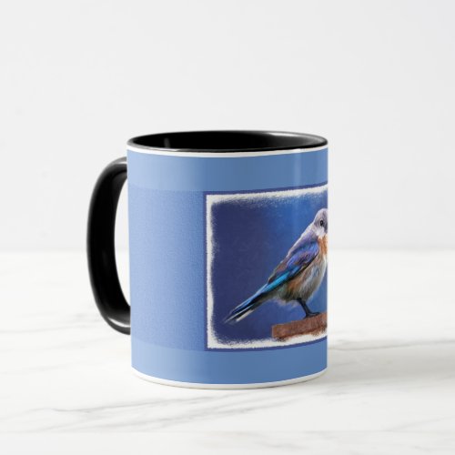 Bluebird Female Painting _ Original Bird Art Mug