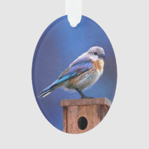 Bluebird (Female) Painting - Original Bird Art Ornament