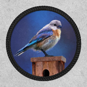 Bluebird (Female) Painting - Original Bird Art Patch