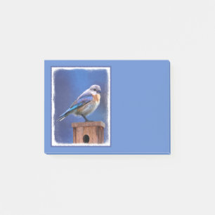 Bluebird (Female) Painting - Original Bird Art Post-it Notes