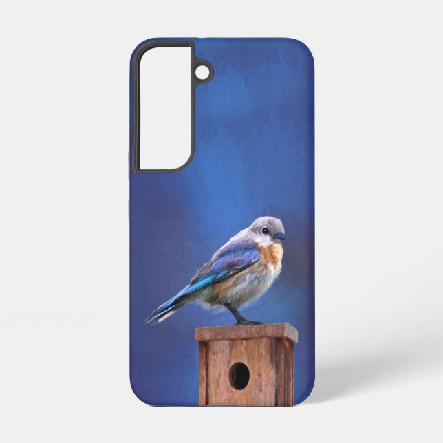 Bluebird (Female) Painting - Original Bird Art Samsung Galaxy Case (Back)
