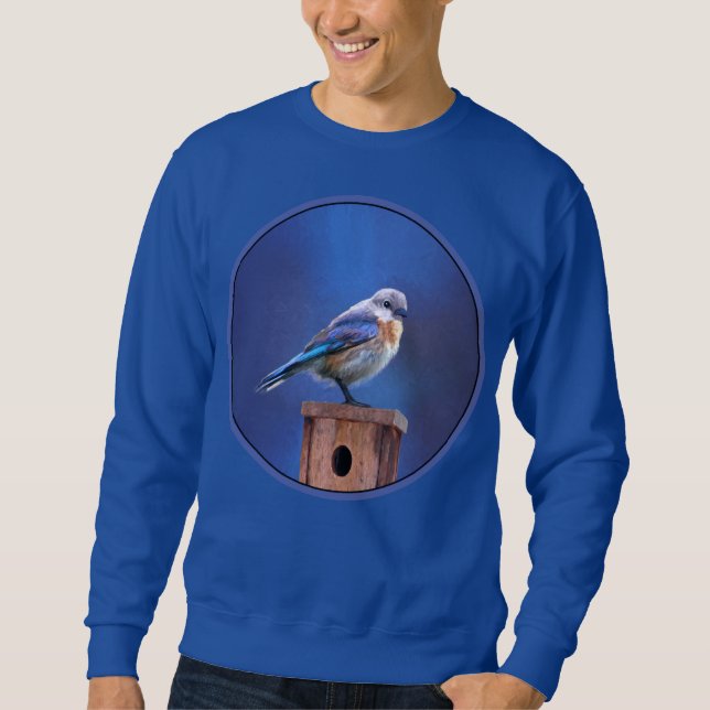 Bluebird (Female) Painting - Original Bird Art Sweatshirt (Front)