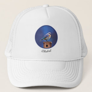 Bluebird (Female) Painting - Original Bird Art Trucker Hat