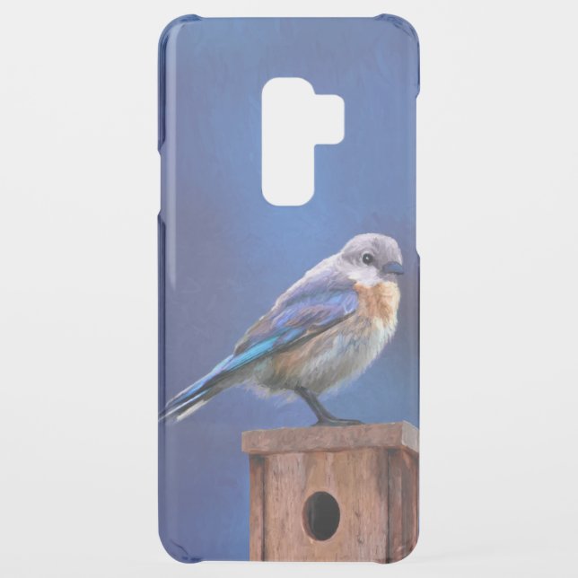 Bluebird (Female) Painting - Original Bird Art Uncommon Samsung Galaxy Case (Back)
