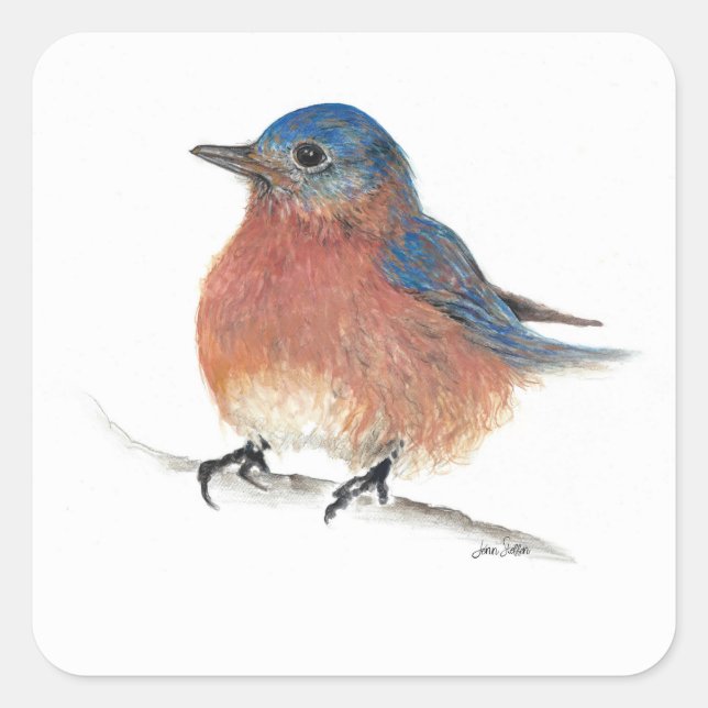 Bluebird Fine Art Square Sticker (Front)
