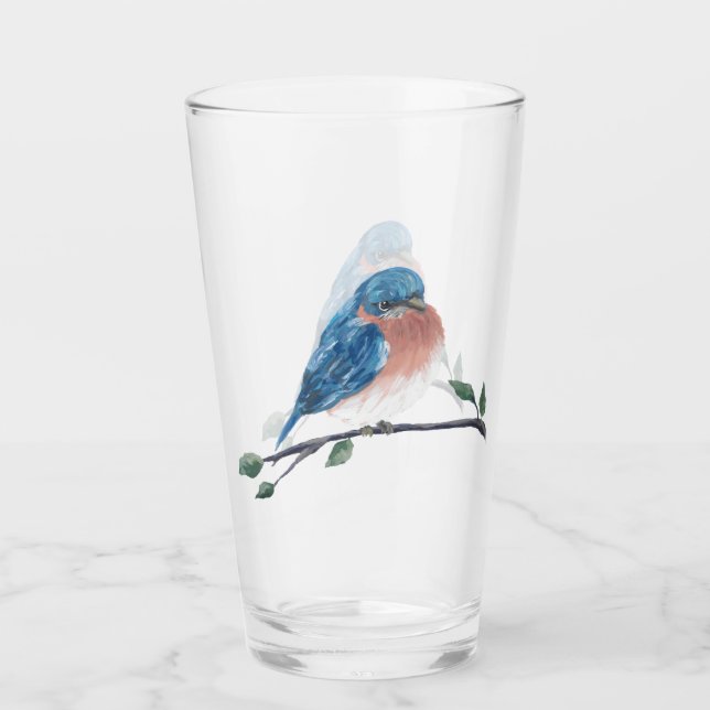 Bluebird Glass Tumbler (Front)