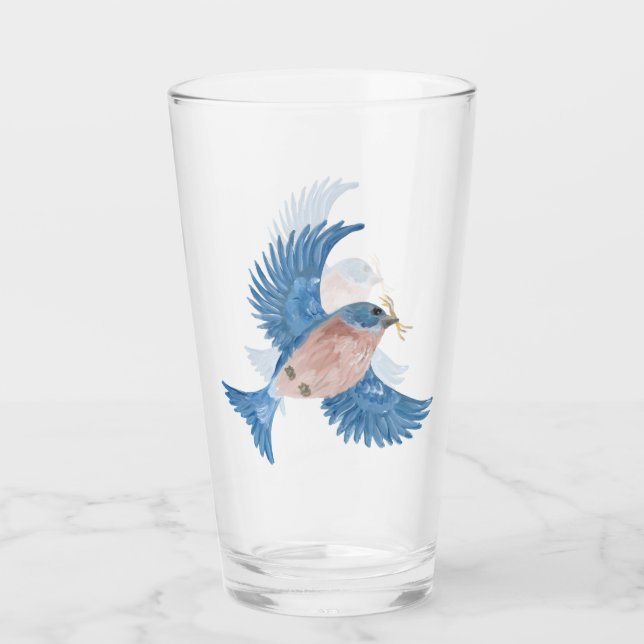 Bluebird Glass Tumbler (Front)