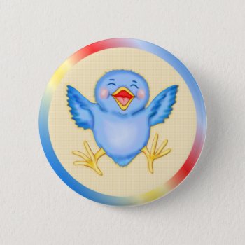 Bluebird Happiness Button by Spice at Zazzle