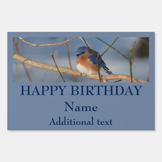 Bluebird Happy Birthday  Sign (Front)
