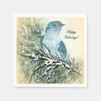 Bluebird Holiday Cocktail Napkin