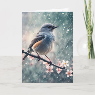Bluebird In Raindrops for Birthday Card