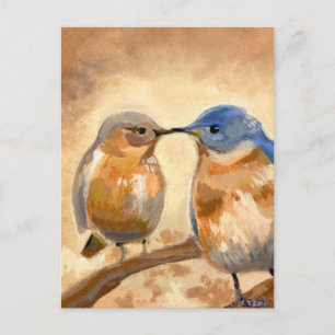 Bluebird Kiss Postcard